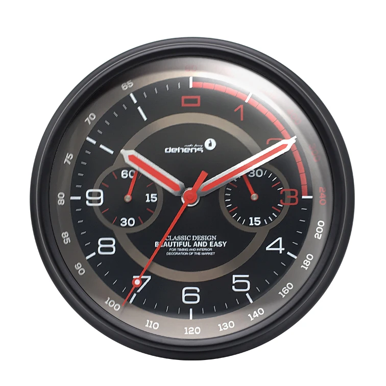 Deheng 13 inch  wholesale decorative wall clock luxury wrist watch wall clock with thermometer