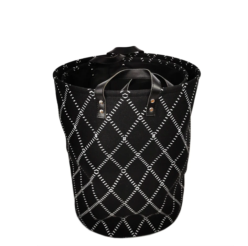 Custom wholesale fabric laundry basket home toy storage basket set hamper with handle