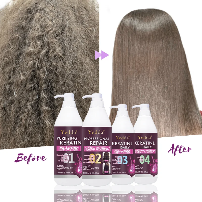 Wholesale Keratin No.3 and No.4 shiny smooth protein after treatment daily keratin hair shampoo and conditioner set
