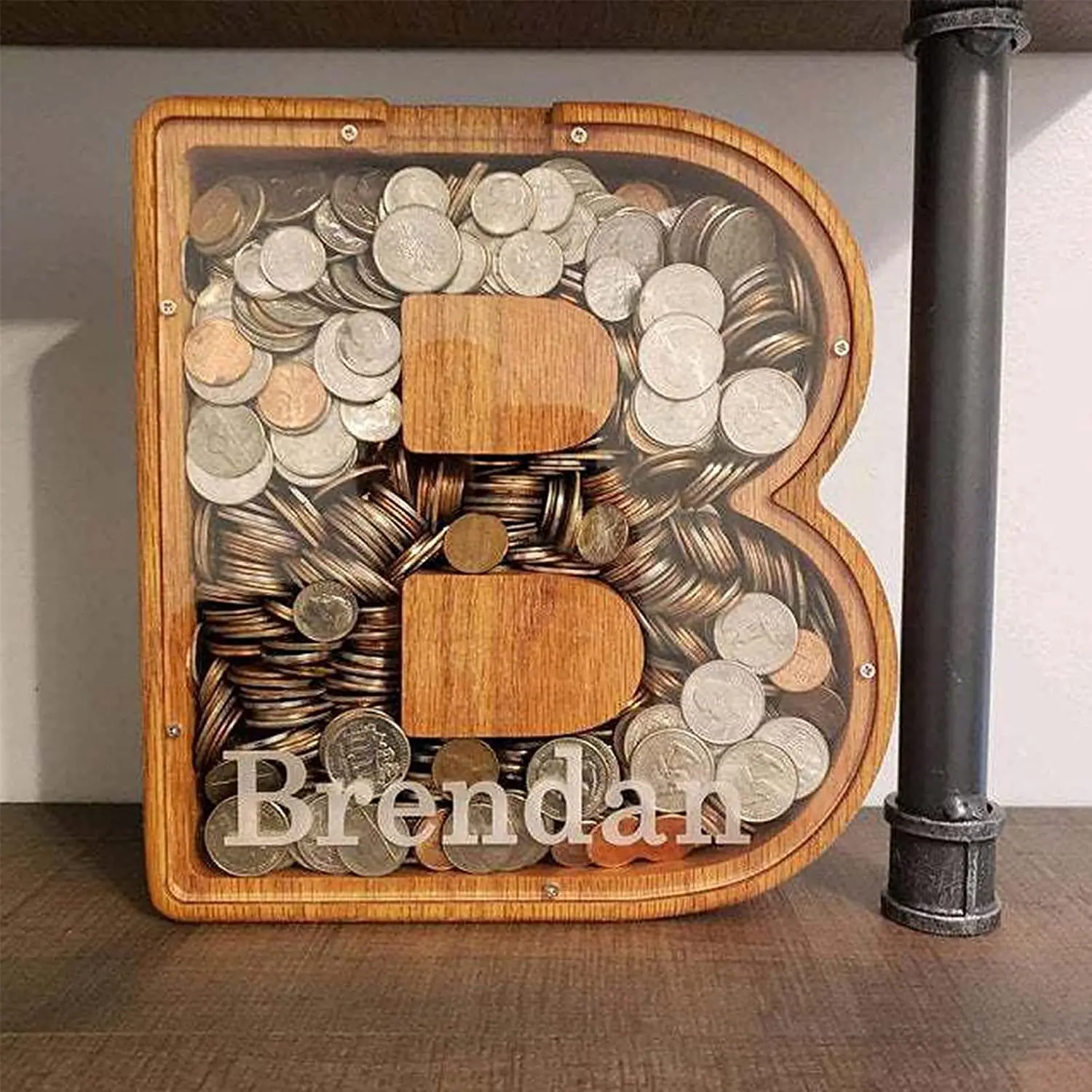 English Letters Wooden Money Storage Box Jar Creative English Alphabet Personalized Piggy Bank