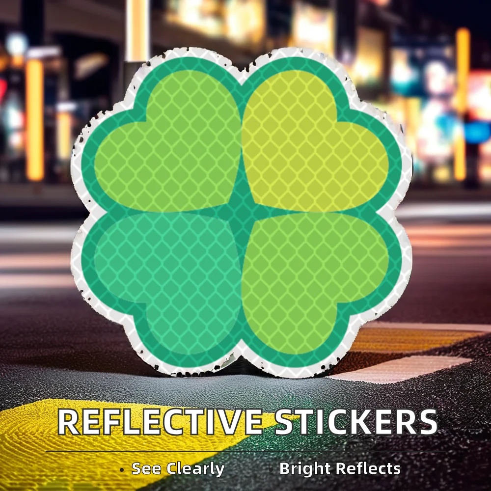 Lucky Clover Custom Reflective Car Sticker High Visibility Diamond grade reflective stickers  High Viscosity Reflective Film