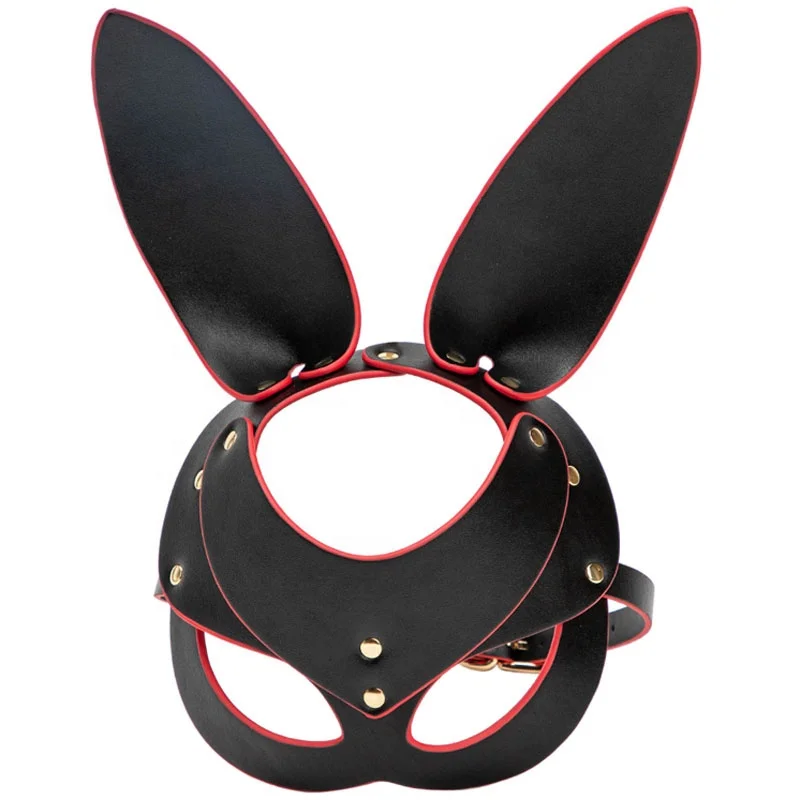 Cosplay Party PU Leather Women Erotic BDSM Bondage Blindfold Eye Mask Rabbit Sex Mask