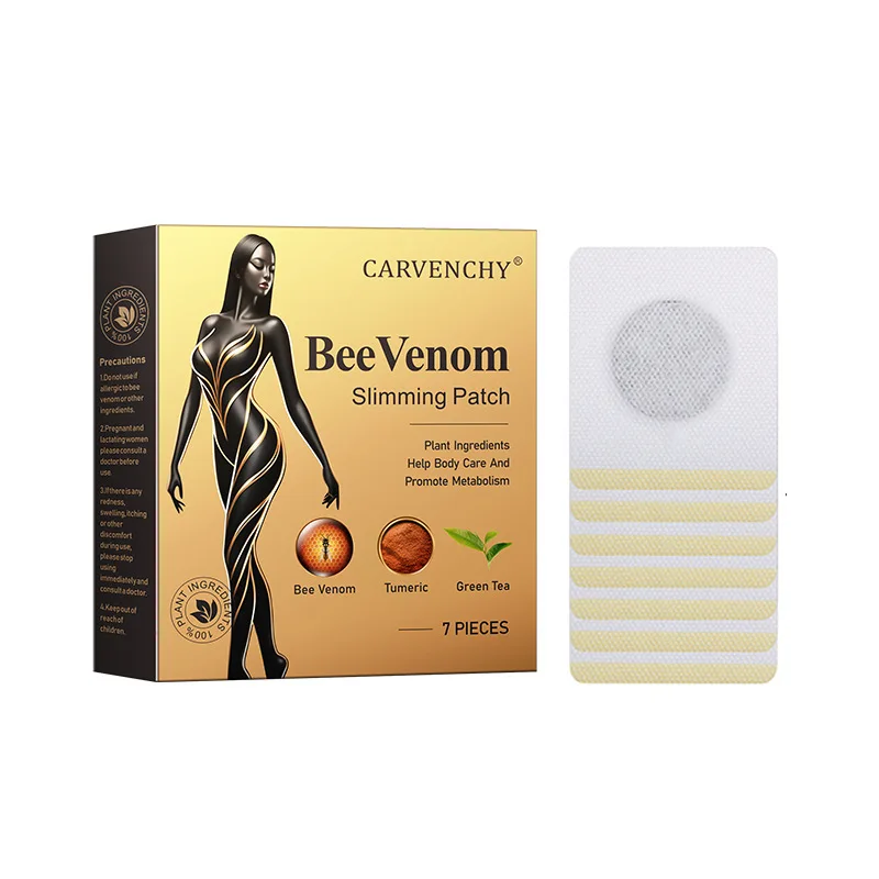 7Pcs Targets Stubborn Fat Eliminates Body Toxins Belly Weight Loss Bee Venom Slimming Patches For Lymphatic Drainage