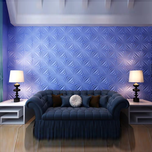 Matt Black Diamend Shape 3D PVC Wall Panel /Sticker For Wall Decoration