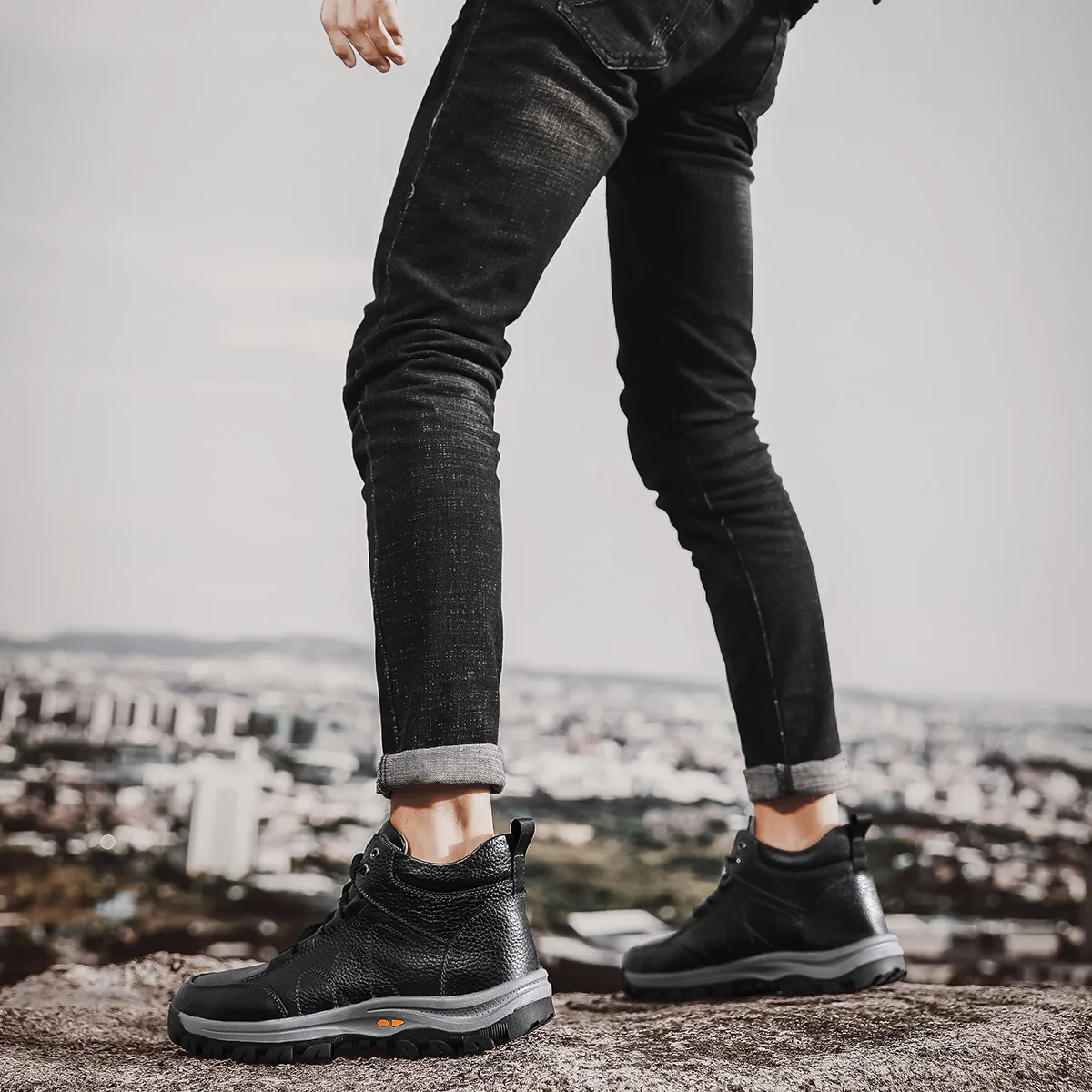 Snow Boots Hiking Boots Genuine Leather Shoes Climbing Boot Anti Slip Outdoor 2021 Hot Selling Mid-top Thermal Winter Waterproof