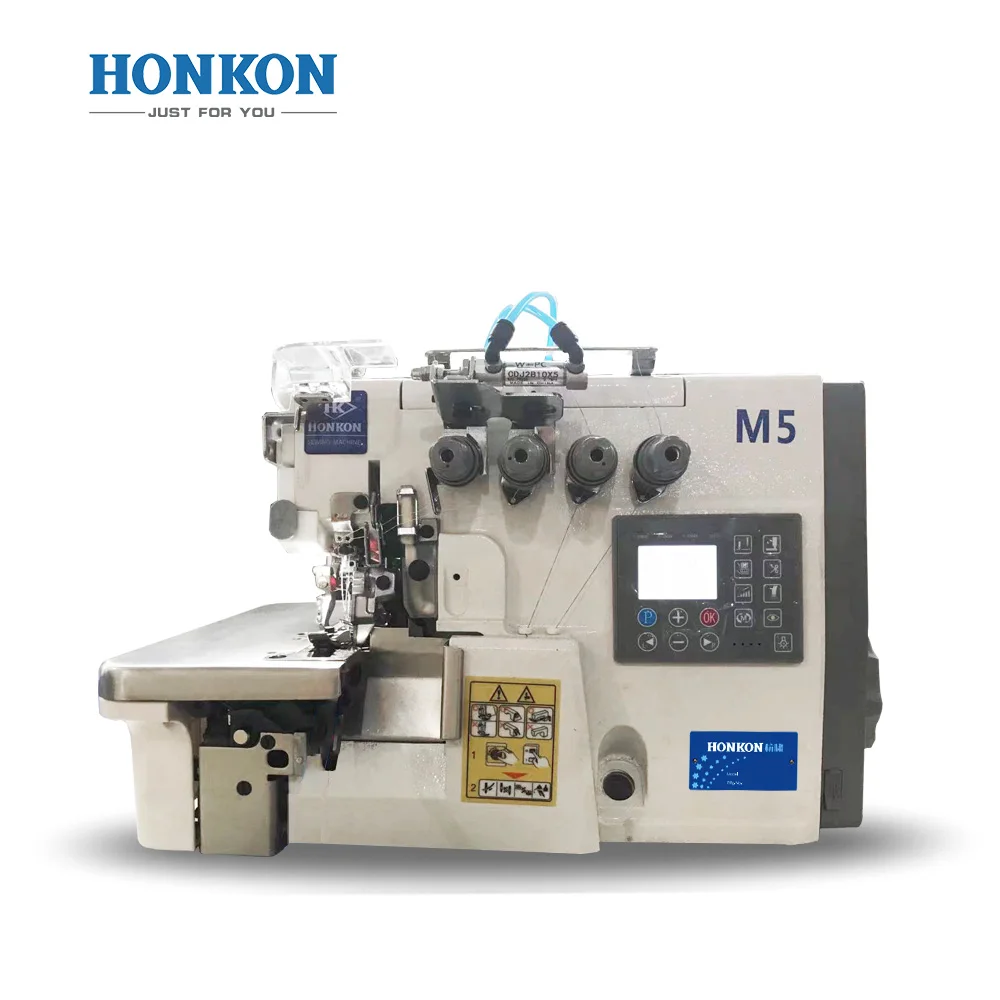 
HK-M5 Back stitch auto reverse sewing machine Direct drive four thread five thread overlock sewing machine for the edge 