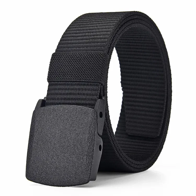 High Quality Strap Automatic Buckle Nylon Belt With Plastic Buckle 3.8cm Canvas Men Fabric Belt