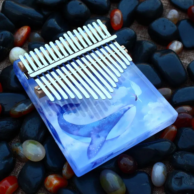 musical instrument acrylic crystal transparent glass kalimba 17 keys thumb piano folk music Color picture