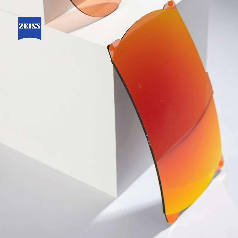 ZEISS One-piece shield sunlens: base 6 sunlens High Quality solid Customized HC Hard Resin Eyewear lens  low moq wholesale
