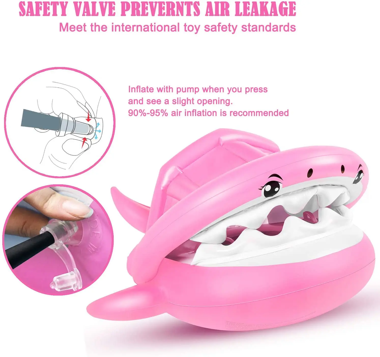 6-36 months baby Float Pool Baby float inflatable Pondershark Baby pool swim ring