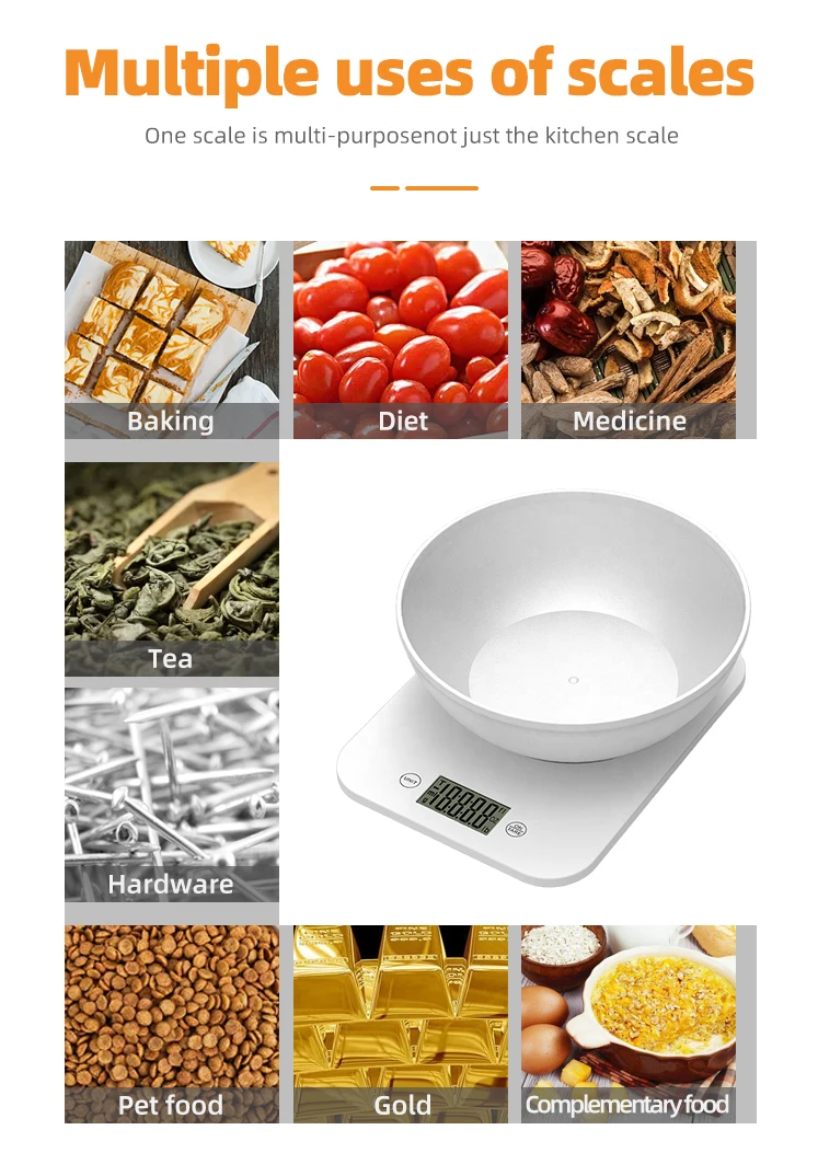 Factory Price Digital Kitchen Food Weighing Scale Electronic Kitchen Food Weight Digital Food Scale With Bowl