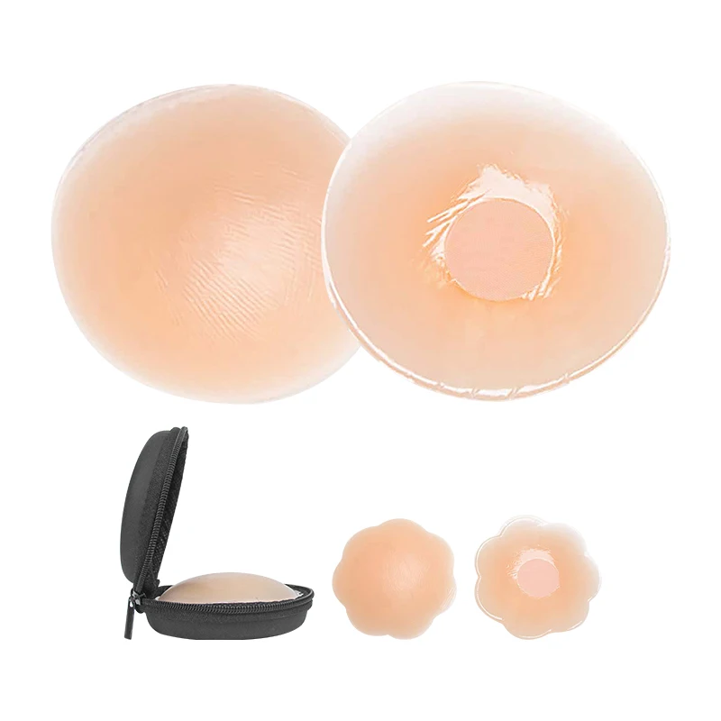 INVISFEEL High Quality 6.5cm matte Nipple Cover Medical Grade Silicone  cakes Nipple Cover Push-Up Thin Nipple Cover