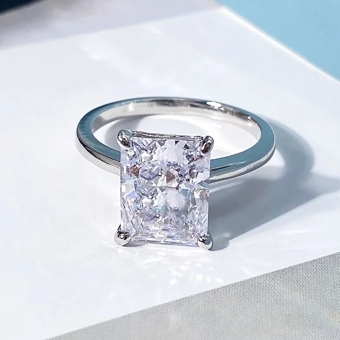 FOXI High Quality hot sale 8A iced cut pink stone 925 silver Ring women fine jewelry 925 Sterling Silver ring