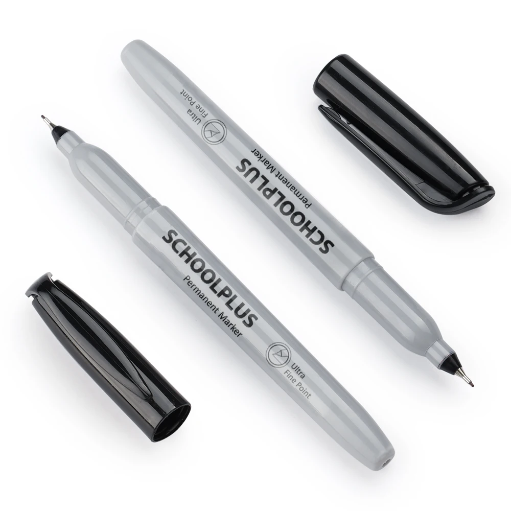 0.4mm Black Ultra Fine Point Permanent Markers, Felt Tip Pens Works on Plastic, Wood, Stone, Metal and Glass