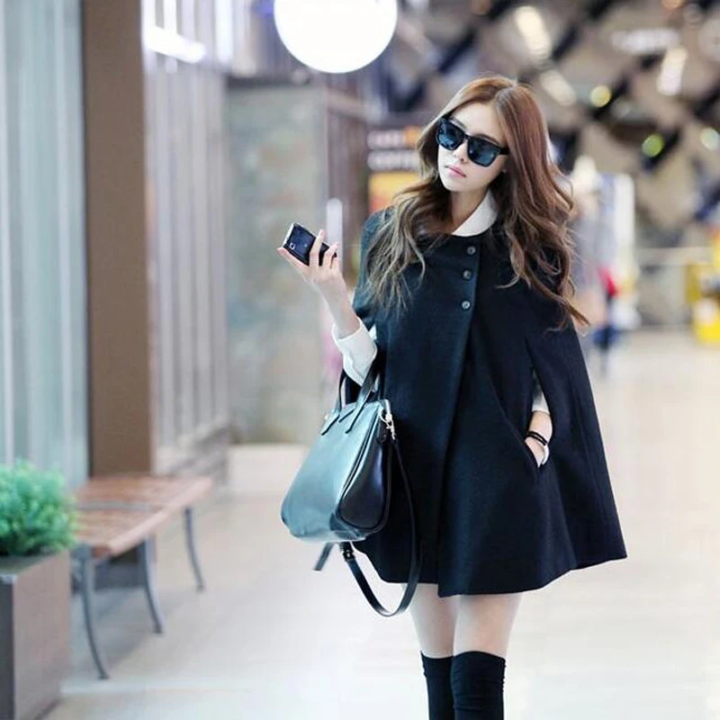 
Autumn Winter Women Trench Coats Fashion Women Cloak New Korean Double -Breasted O -Neck Sleeveless Cloak Plus Size 