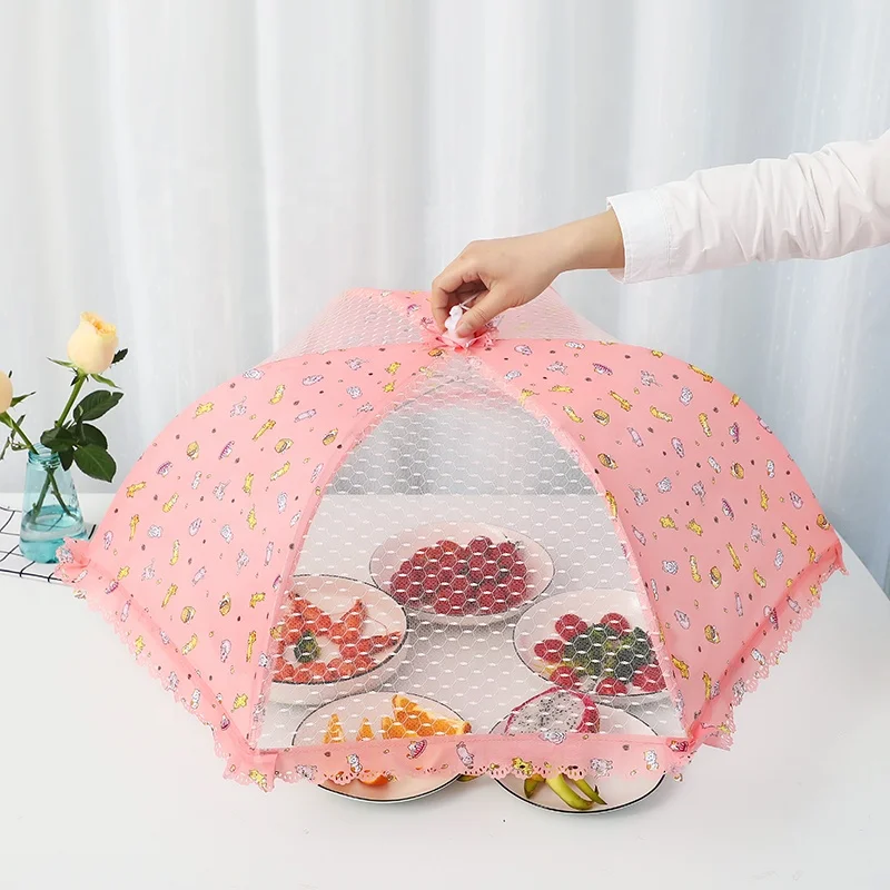 
Kitchen Folded Mesh Food Cover size:S BBQ Picnic Kitchenware umbrella Style Mesh Polyester Anti Fly Mosquito Food Dish Cover 