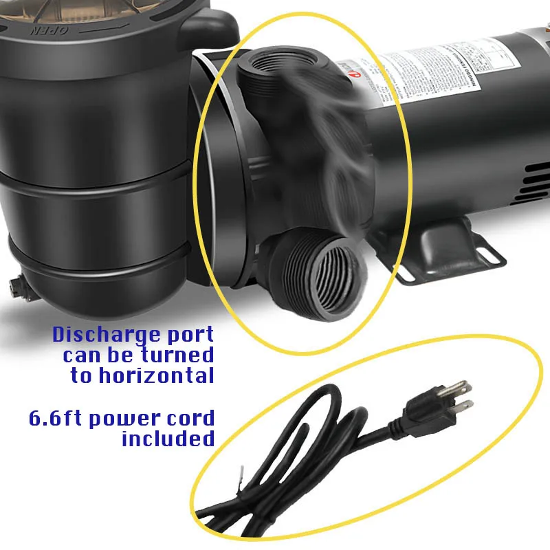 PB11504 DoE Compliant Extremely Quiet 2.0 hp pool pump with plug