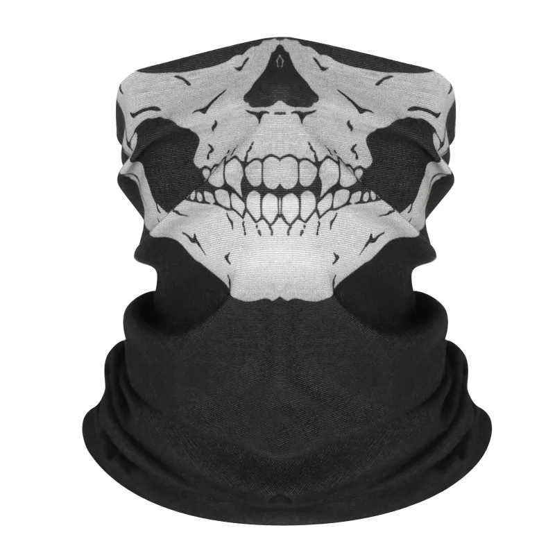 LRTOU Fashion Face Cover Headscarf Sports Hair Accessories Seamless Sun Protection Skull Print Cycling Mask Neck Tube Bandana