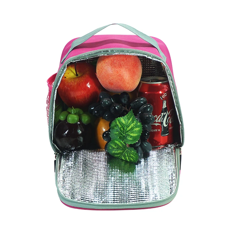 Large Capacity Reusable Green Insulated Cooler Lunch Bag Thermal Compartment Waterproof Letter Pattern Design