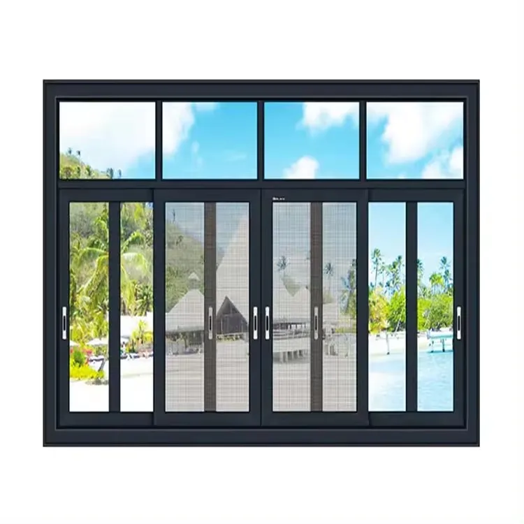 Hot Selling Classic Style customized french grill design 3 tracks aluminum bathroom window designs windows aluminium