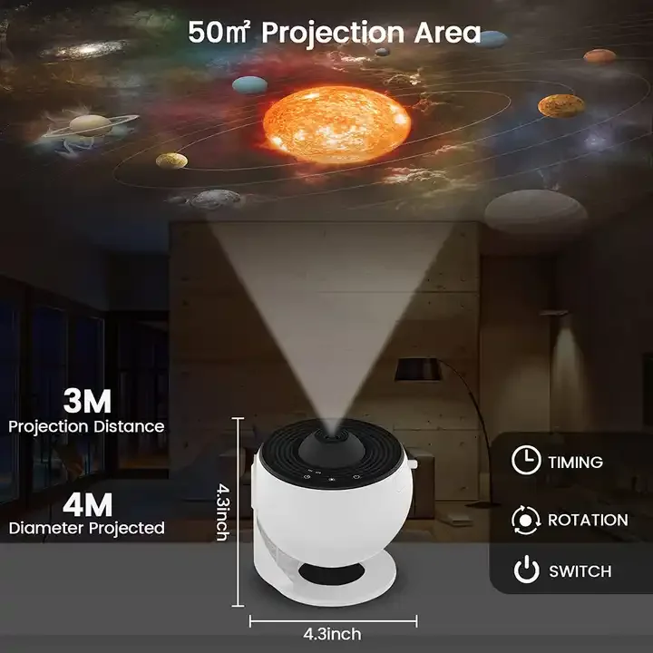 Лидер продаж ночник с вращением на 360 градусов ультрапрозрачный проектор для Галактики высокой четкости прикроватная лампа 12 дисками