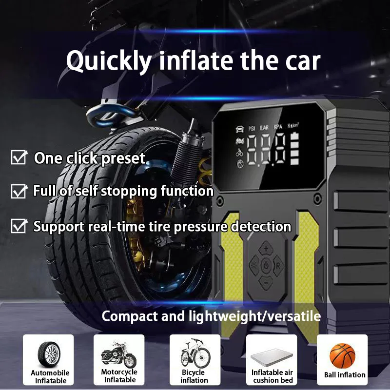 150PSI Portable Car Air Pump Tire Pump Multifunction Car Battery Jump Starter with Air Compressor