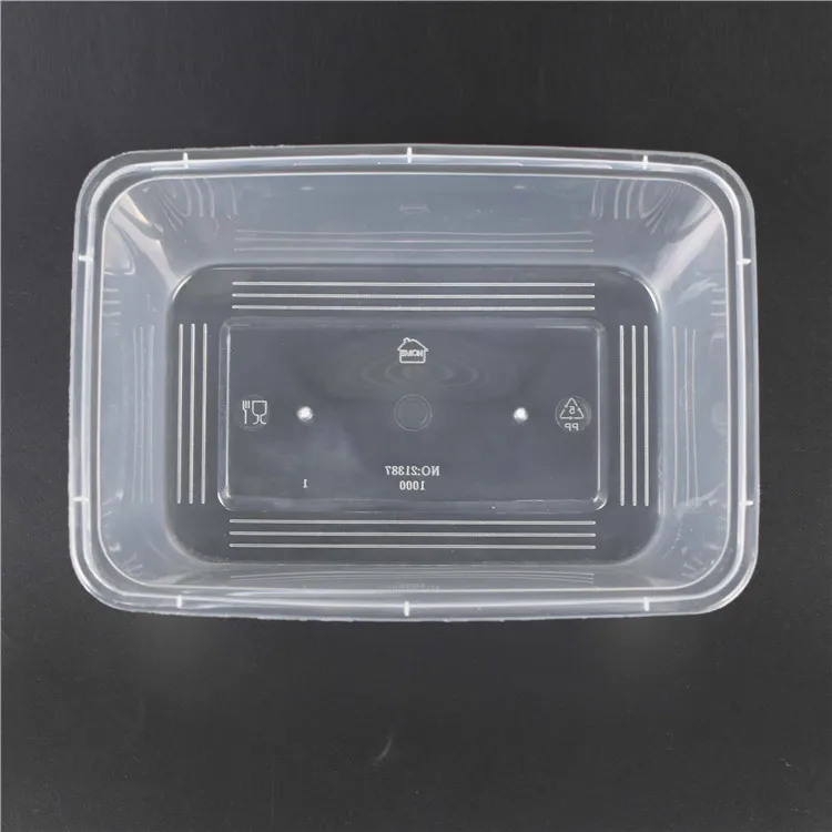 SM6-1104 1000ML Disposable Plastic Rectangular Oven Safe Food Containers Packaging Box Microwave Lunch Box