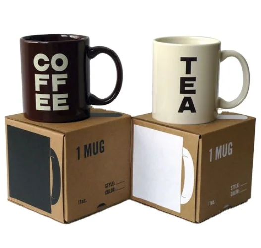 Custom printed cardboard paper small coffee mug packaging boxes gift packaging box for coffee mug ceramic cup