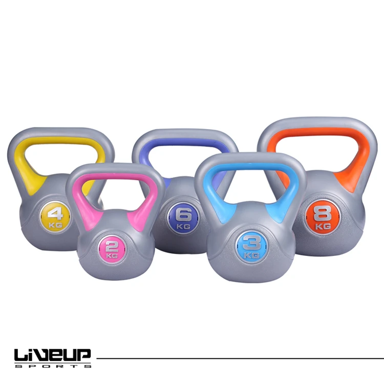 Custom High Quality Power Training WeightLifting Colorful Plastic Sand Kettlebell