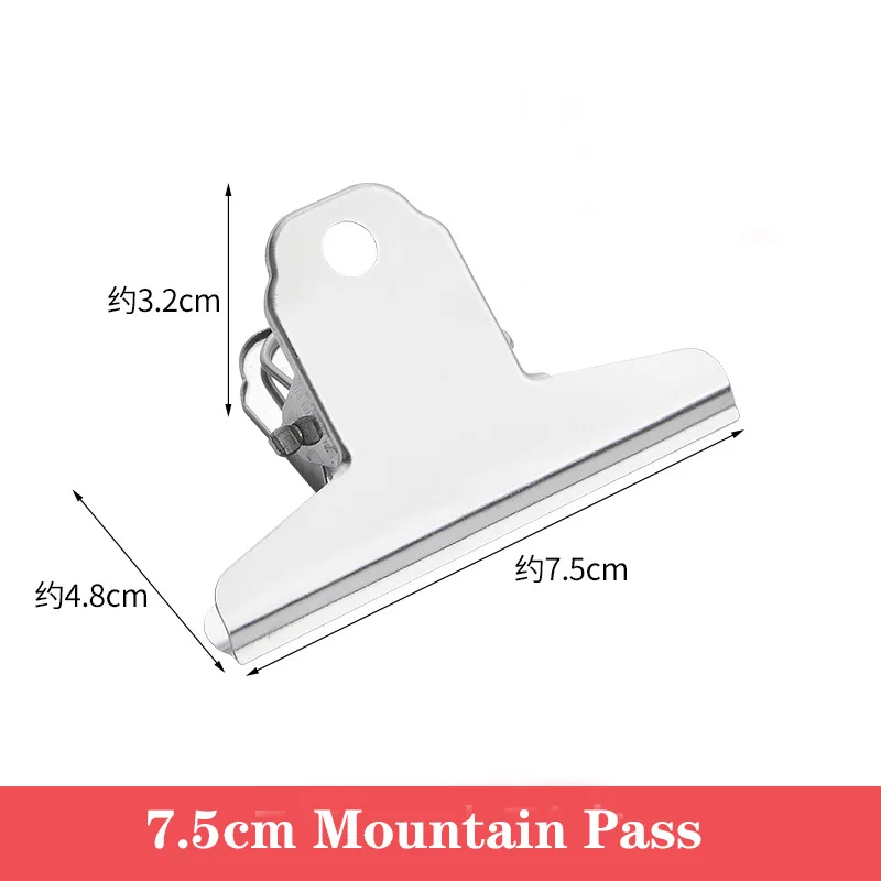 Large Strong Metal Iron Bag Clip Stationery Folder with Sub Mountain Shaped Butterfly Painting Board for Sealing Bags
