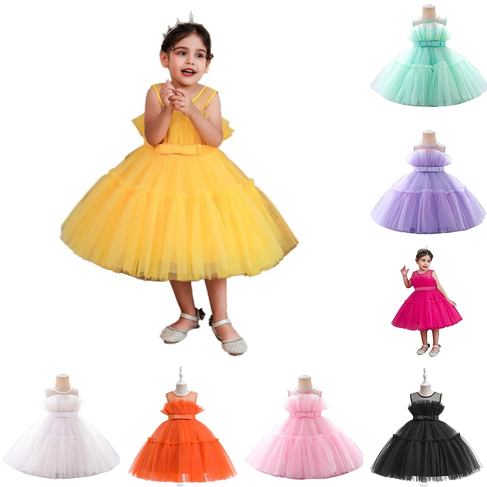 Princess Flower Girl kids Dress ball gown High Quality Durable Use Various Tulle Prom Girls Casual Elegant Summer Dress Style