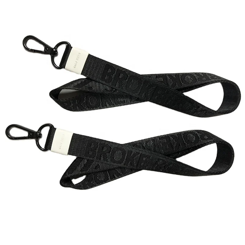 
Promotional Fashion Cheap Customise Woven Logo Safety Lanyards Nylon Thick Strap 