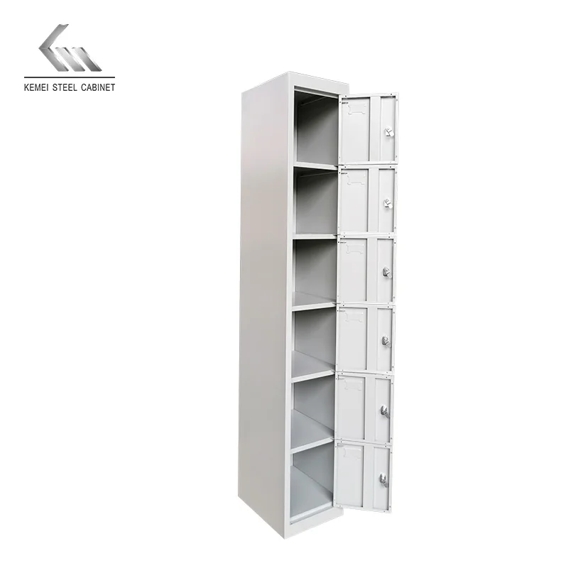 Commercial Custom Design Steel Line Furniture Metal Locker Cabinet 6 Doors For Gym Steel Commercial Clothes Storage Locker