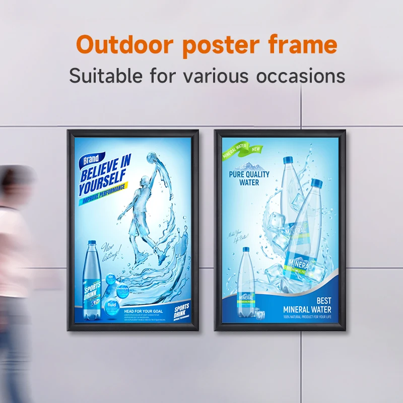 A1/A2/A3/A4Poster Snap Frame for Indoor Outdoor Wall Mounted Picture Poster Photo Frame Metal Aluminum frame