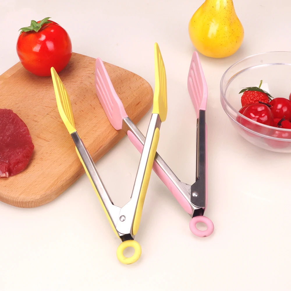 Kitchen Tools Silicone Food BBQ Steak Stainless Steel Spatula Omelette Baking Supplies Clips