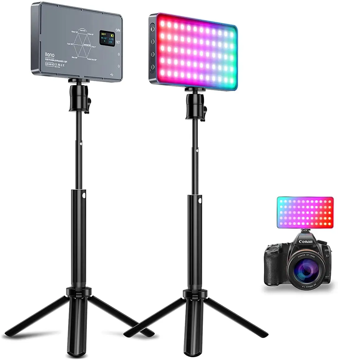 RGB Video Camera Light photographic lighting led Studio Shooting Light for Photoshoot,Video Recording