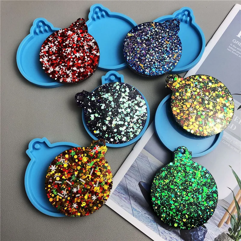Blank Christmas Tree Pendant Christmas molds for resin keychains Silicone Mold For Chorismas Party