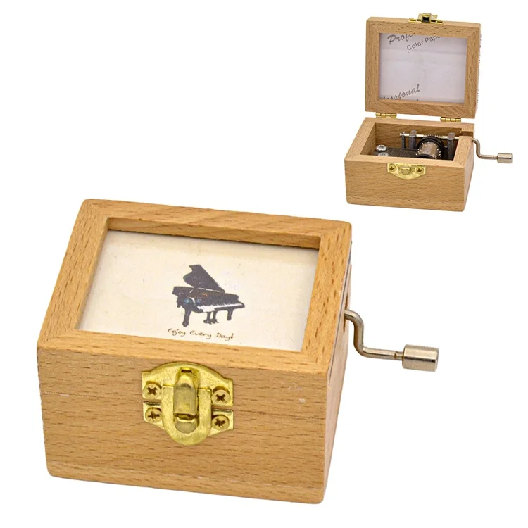 Wooden Custom Hand Crank Music Box