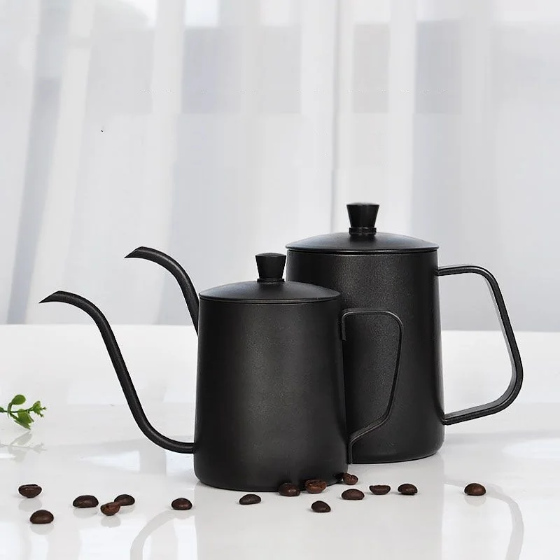 Black Gooseneck Coffee Pot Stainless Steel Coffee Maker Hand Drip Pot Pour Over Coffee Kettle
