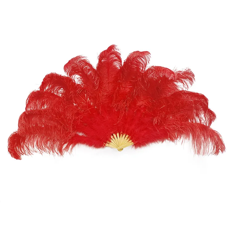 IEF-01 Cheap Wholesale White Color Large Ostrich Feather Fan for Party