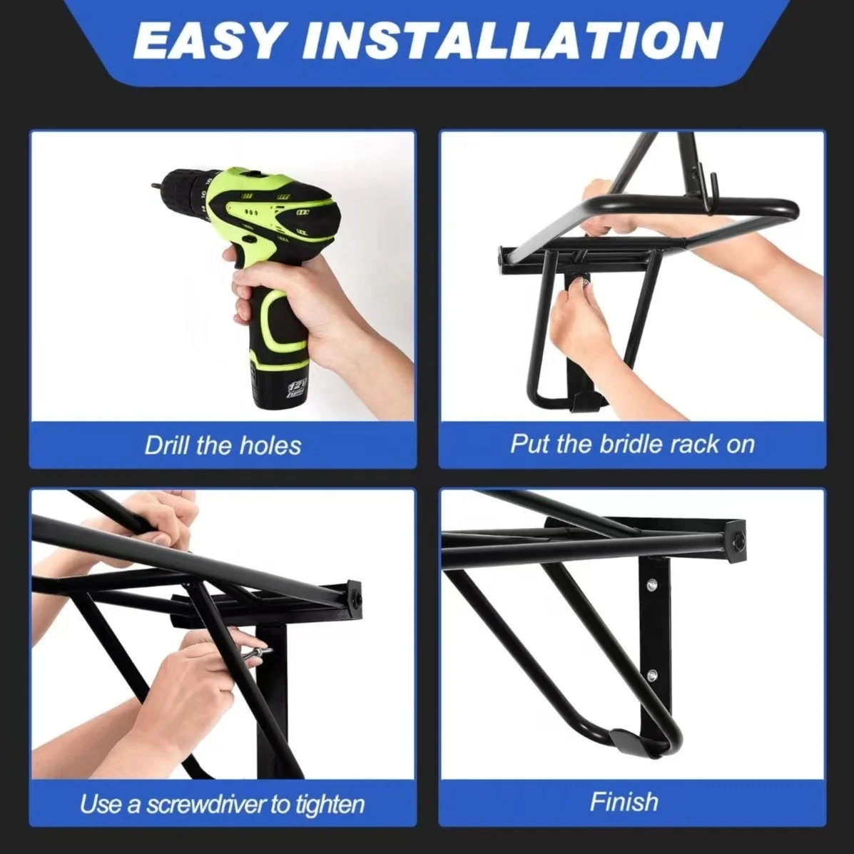 Folding Equine Horse Saddle Pad Rack for Equestrian Supply