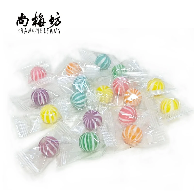 Fruit hard candy watermelon stripes candy bulk wholesale ball shape candy Sweet balls Individually wrapped