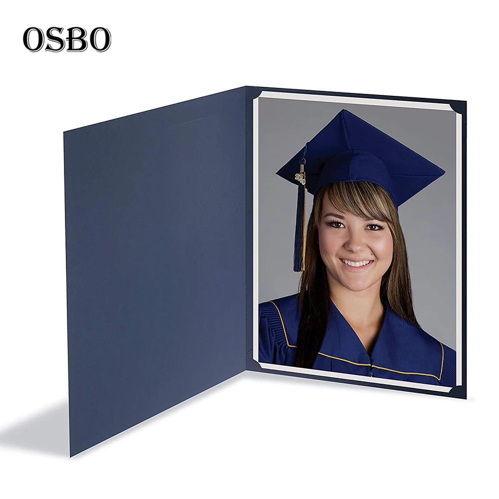 Navy Linen Document Folder, Fits 8.5*11 or A4 Award Certificate