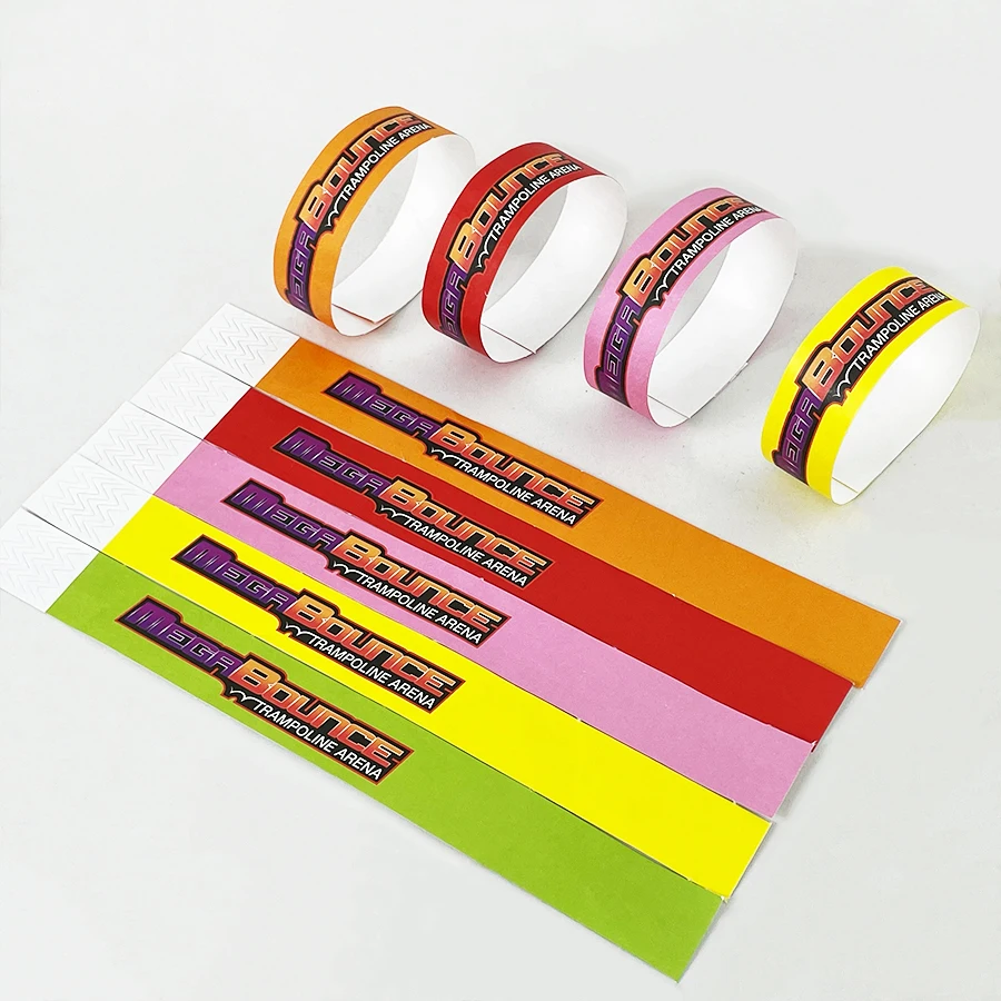 Disposable synthetic paper wristbands for entrance tickets waterproof and anti-counterfeit bracelets customized bands