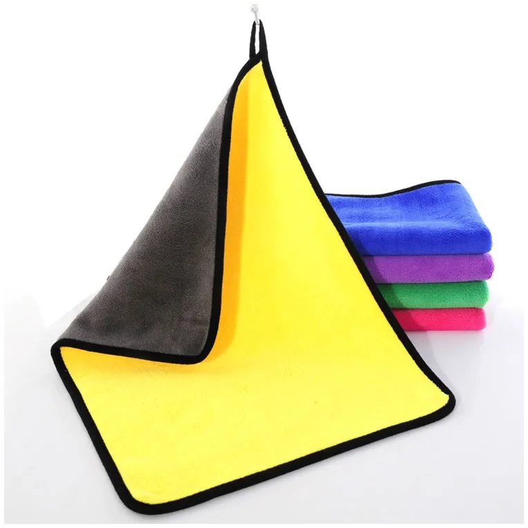 Wholesale Coral Fleece Double-sided Two-color Thickened Car Cleaning Towel Microfiber Car Washing Towel