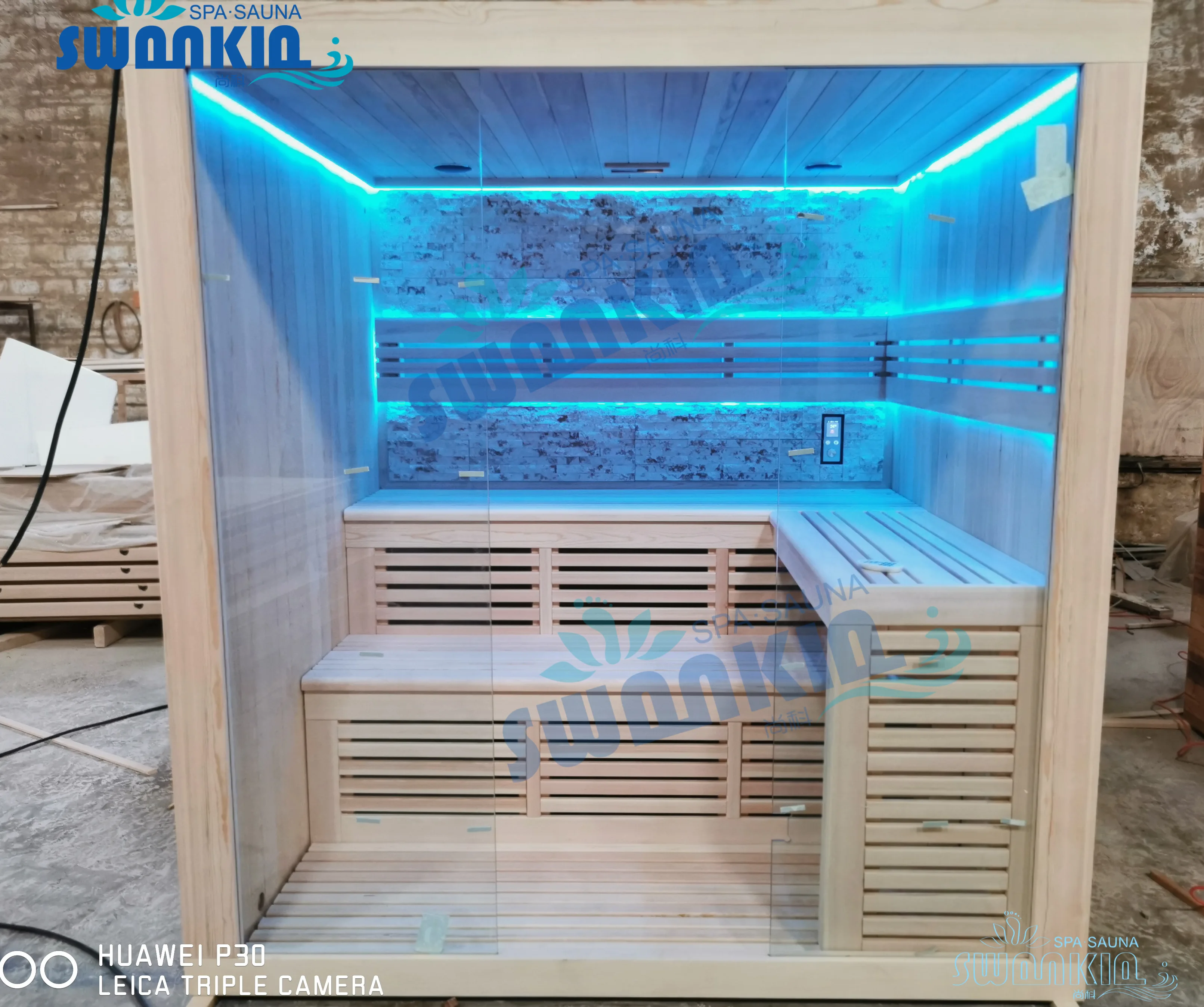 Wholesale Hemlock wood LED light traditional stove 4-6 people dry sauna rooms for sale