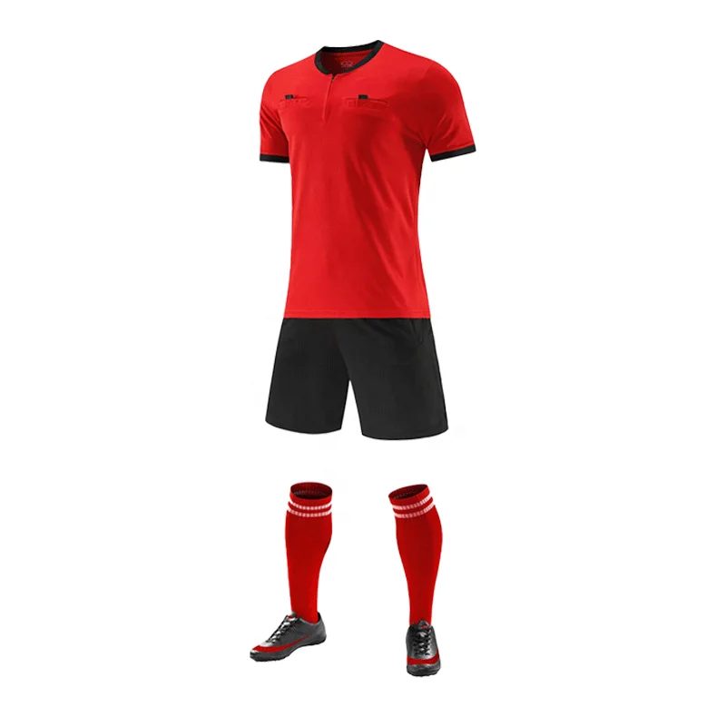New Soccer Referee Uniforms Breathable Soccer Jersey Football Referee Jersey Set For Sale