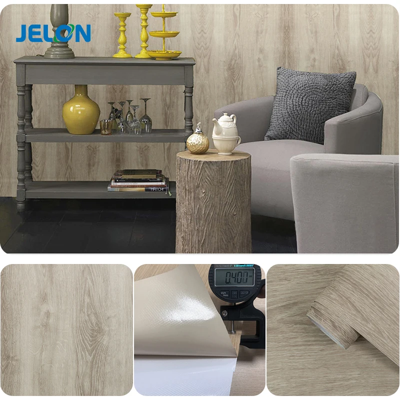 Texture Laminate Kitchen Cabinet Wrap Self Adhesive Wallpaper Wall Paper Furniture Sticker Vinyl Wood Grain PVC Film For Sale