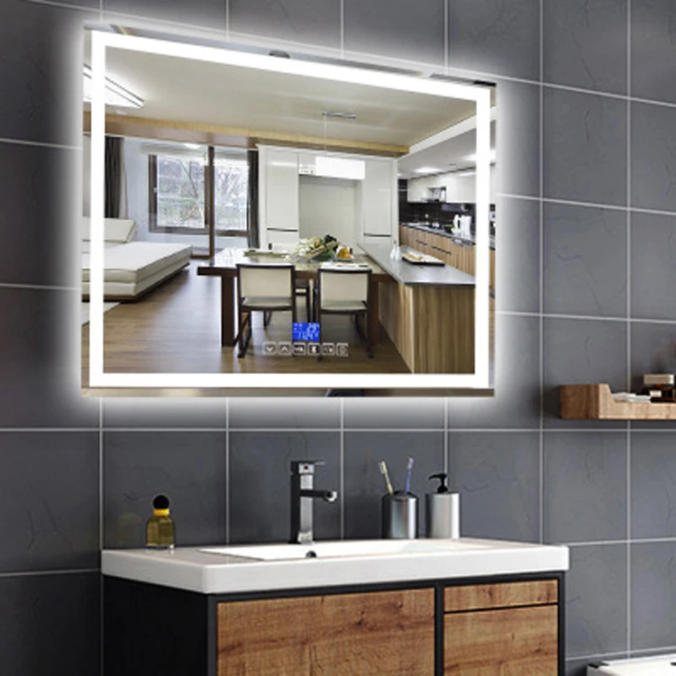 OEM ODM Modern LED Bathroom Wall Mirror Rectangle Anti-Fog High Definition Backlit Mirror IP44 Rating Smart Wall-Mounted Mirror
