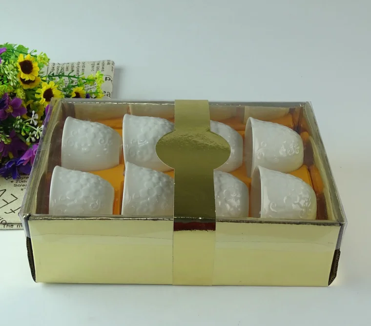 12PCS/Set Arabic Style Cawa Cup Manufacture of Real Gold stock Tea Cup Set and Arabic Coffee and Tea Glass Sets